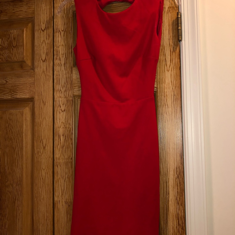 Backless red dress